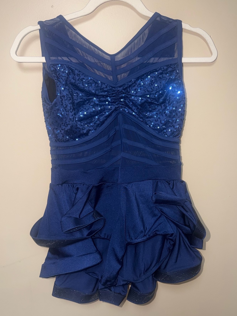 Weissman Royal Blue Sequin Performance Romper